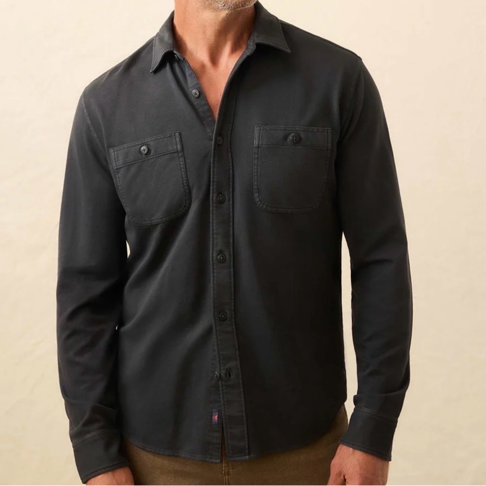 Faherty Knit Button-Down Shirt - image 1